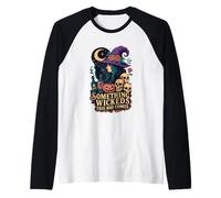 Algo perverso Viene por aquí: Bruja, Moon Skulls Camiseta Manga Raglan