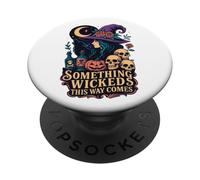 Algo perverso Viene por aquí: Bruja, Moon Skulls PopSockets PopGrip Adhesivo