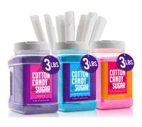 Algod n de az car The Candery (paquete de 3) Incluye 100 conos premium (paquete de 3 de 46 oz con 100 conos)