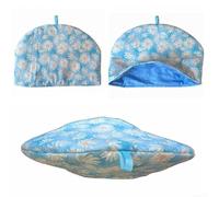 Algodón aislado con relleno de algodón espacial para conservar el calor, funda decorativa para tetera de cocina, se adapta a hervidores de 28 x 23 cm, 700-2000 ml, lazo para colgar para facilitar (27)