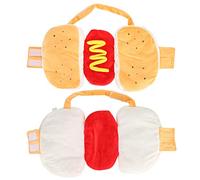 Algodón Amarillo Mascota Hot Dog Hamburguesa Ropa Ropa de Ropa Tibia para Perros (M)