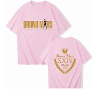 Algodón Camiseta Bruno Mars Imprimir Hip Hop Camiseta De Manga Corta Cuello Redondo Verano Casual Camisa Unisex Fan Regalo Tops XS-3XL-Black||XS