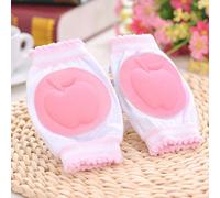 Algodón de seguridad Codo de bebé Rodilleras s Patrón de fruta para niños Protector de rodilla Calentador Arrastre Protección Legging Transpirable 6 colores, rosa