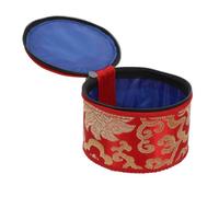 Algodón, Estuche para Cuenco de Sonido Budista Cremallera Amarillo | Bordado Artesanal de Nube Auspiciosa, Diseño Delicado y Práctico, para Guardar y Proteger Color Aleatorio