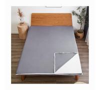 Algodón Housse De Matelas Futon Avec Fermeture éclair, Lavable Amovible Housse De Protection Pour Matelas Couvercle Anti-poussière Pour Japonais Matelas Futon-Gris-150X200cm