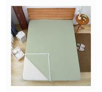 Algodón Housse De Matelas Futon Avec Fermeture éclair, Lavable Amovible Housse De Protection Pour Matelas Couvercle Anti-poussière Pour Japonais Matelas Futon-Verde-150X200cm