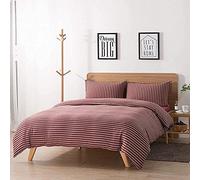 algodón Lavado Piezas Cubierta edredón sólido sábana con Cremallera y 2 Juegos Ropa Cama de Almohadas (Color: d) (a)