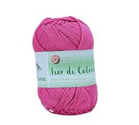 Algodón mercerizado para ganchillo, ideal para amigurumi, granny square, cuadros de cubierta de bebé y pasatiempos creativos, ovillo de 50 g por 125 metros (fucsia 196)