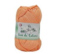 Algodón mercerizado para ganchillo, ideal para amigurumi, granny square, cuadros de cubierta de bebé y pasatiempos creativos, ovillo de 50 g por 125 metros (albaricoque 415)
