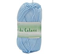 Algodón mercerizado para ganchillo, ideal para amigurumi, granny square, cuadros de cubierta de bebé y pasatiempos creativos, ovillo de 50 g por 125 metros (Azurro 132)