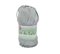 Algodón mercerizado para ganchillo, ideal para amigurumi, granny square, cuadros de cubierta de bebé y pasatiempos creativos, ovillo de 50 g por 125 metros (gris claro 014)
