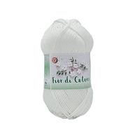 Algodón mercerizado para ganchillo, ideal para amigurumi, granny square, cuadros de manta de bebé y pasatiempos creativos, ovillo de 50 g por 125 metros (crema 888)