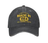 Algodón Personalizado Edición Limitada Hecho en 1984 Todas Las Partes Regalos de cumpleaños Gorra de béisbol Protección Solar Mujeres Sombrero de papá para Hombres