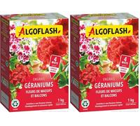 Algoflash Fertilizantes geranios, flores de macizos y balcones 1 kg (Paquete de 2)