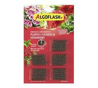 Algoflash - Palitos de fertilizante para geranios y plantas florecientes, apto para agricultura ecológica - 30 palos, color marrón