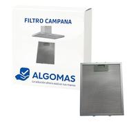 ALGOMAS® Filtro Campana Extractora 25x31,1 cm | Repuesto compatible con Balay, Bosch, Siemens, Neff y Lynx | Malla metálica aluminio | Mejora aspiración y retiene grasa