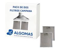 ALGOMAS® Pack Dos Filtros de Campana Extractora 26x32 cm| Filtro Metálico Antigrasa Lavable | Protege el Motor y Mejora la Absorción | Repuesto Compatible con Teka 40.472.918 e Indesit C00076591