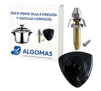 ALGOMAS® Pack Pomo Olla a Presión con Husillo Completo - Repuesto Universal Compatible con Magefesa Convencional | Kit Fijación Tapa | Instalación Fácil y Ajuste Seguro | Recambio Resistente Cocina