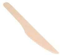ALGON | 12 Cuchillos Desechables de Madera Resistentes y Biodegradables - Cuchillos Madera 16,5 cm Alternativa Ecológica al Plástico, Ideales para Fiestas, Eventos y Restaurantes