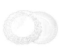 ALGON | Bandeja desechable 18/U para Servir Alimentos - Bandeja Desechable Redonda Blonda 20cm Ideal para Fiestas, Eventos y Catering con diseño Resistente y práctico