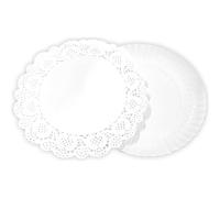 ALGON | Bandeja desechable 48/U para Servir Alimentos - Bandeja Desechable Redonda Blonda 16cm Ideal para Fiestas, Eventos y Catering con diseño Resistente y práctico