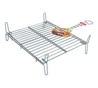 Algon | Parrilla Barbacoa 35x40 Acero Inoxidable Zincado Gris Metalizado con Cierre de Seguridad - Parrilla Ideal para Asar Carnes y Verduras Resistente y Duradera para Exterior