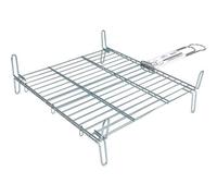 Algon | Parrilla Barbacoa 40x40 Acero Inoxidable Zincado Gris Metalizado con Cierre de Seguridad - Parrilla Ideal para Asar Carnes y Verduras Resistente y Duradera para Exterior