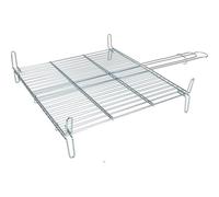 Algon | Parrilla Barbacoa 45x50 Acero Inoxidable Zincado Gris Metalizado con Cierre de Seguridad - Parrilla Ideal para Asar Carnes y Verduras Resistente y Duradera para Exterior