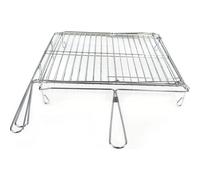 Algon - Parrilla BBQ Giratoria cromada 45x50cm, Resistente y Duradera, Fácil de Limpiar, Versátil para Exteriores, Portátil