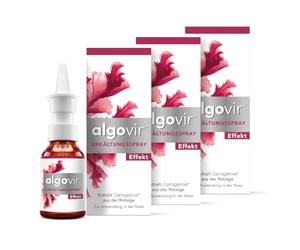 algovir Spray nasal efecto 3 x 20 ml contra virus del resfriado | Adecuado para la prevención de resfriados o los primeros signos, principio activo natural sin efecto de acostumbración