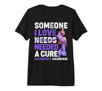 Alguien a quien Amo Necesita una Cura para la Conciencia del Alzheimer Camiseta Premium
