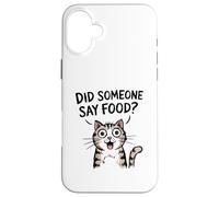 ¿Alguien Dijo Comida? Gato Divertido Amante de la Comida Carcasa para iPhone 16 Plus