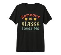 Alguien en Alaska Me ama Retro USA State US Camiseta Premium