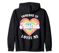 Alguien en Austria me ama Orgulloso Austriaco Austria Sudadera con Capucha
