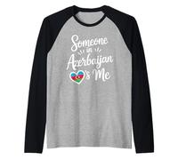 Alguien En Azerbaiyán Me Ama La Bandera del Corazón Camiseta Manga Raglan