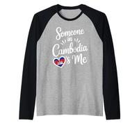 Alguien En Camboya Soy Yo Corazón Bandera Amor Camiseta Manga Raglan