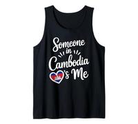 Alguien En Camboya Soy Yo Corazón Bandera Amor Camiseta sin Mangas