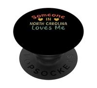 Alguien en Carolina del Norte Me ama Retro USA State US PopSockets PopGrip Adhesivo