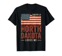 Alguien en Dakota del Norte me ama Bandera de EE. UU Camiseta