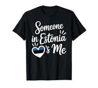 Alguien En Estonia Me Ama Orgullo De La Bandera del Corazón Camiseta