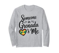 Alguien En Granada Me Ama Corazón Bandera del Caribe Manga Larga