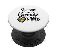 Alguien En Granada Me Ama Corazón Bandera del Caribe PopSockets PopGrip Adhesivo