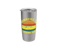 Alguien en kalamazoo me ama vintage atardecer Vaso térmico de acero inoxidable de doble pared