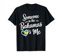 Alguien En Las Bahamas Me Ama La Bandera del Corazón Camiseta