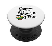 Alguien En Lituania Me Ama Cita del Corazón De La Bandera PopSockets PopGrip Adhesivo