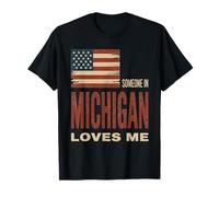 Alguien en Michigan me ama Bandera de EE. UU Camiseta