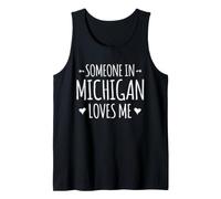 Alguien en Michigan me ama corazón Orgulloso Estado de EE. UU Camiseta sin Mangas