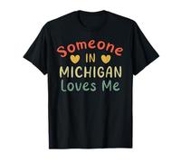 Alguien en Michigan Me ama Retro USA State US Camiseta