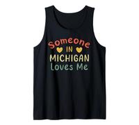Alguien en Michigan Me ama Retro USA State US Camiseta sin Mangas