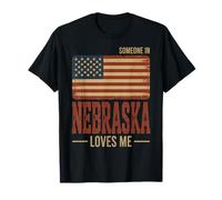 Alguien en Nebraska me ama Bandera de EE. UU Camiseta